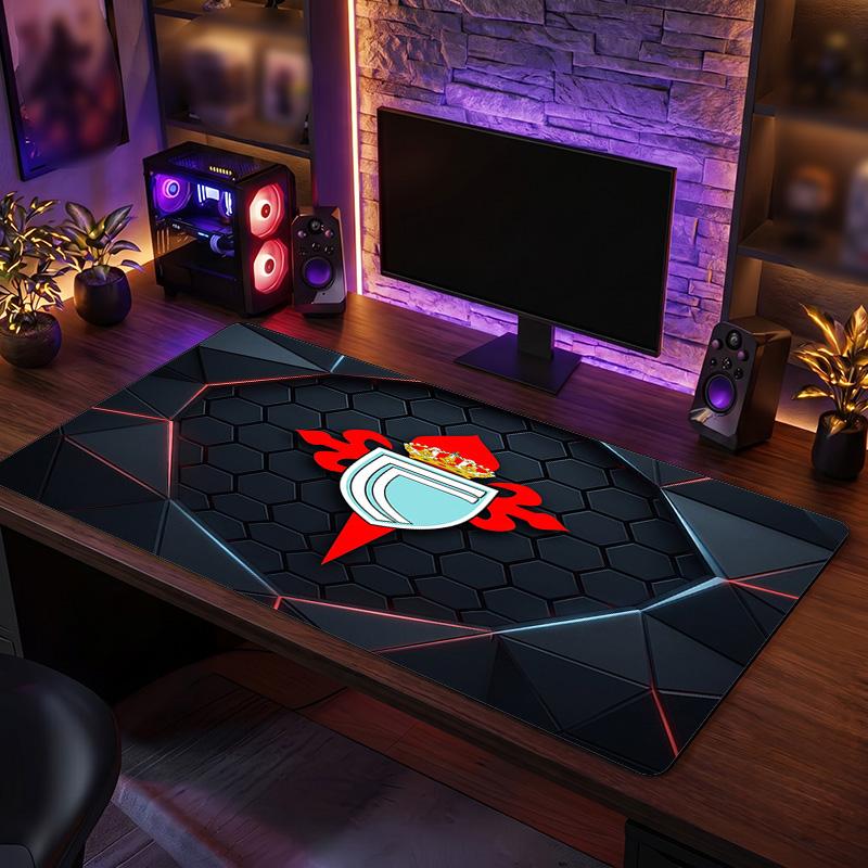 Celta Vigo FC Theme Pattern Mouse Pad, Soccer Logo Design XXL Gaming Desk Mat Non-Slip Computer Mouse Pad