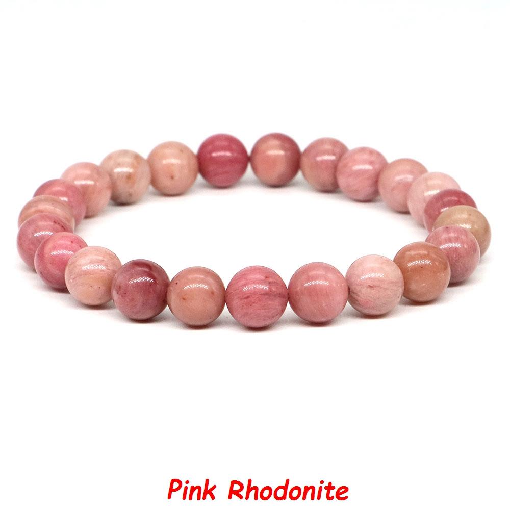Natural Stone Bracelet Healing Crystal Amethyst Quartz Agate Round Loose Bead Elastic Stretch Bangle For Women Men Jewelry Gifts
