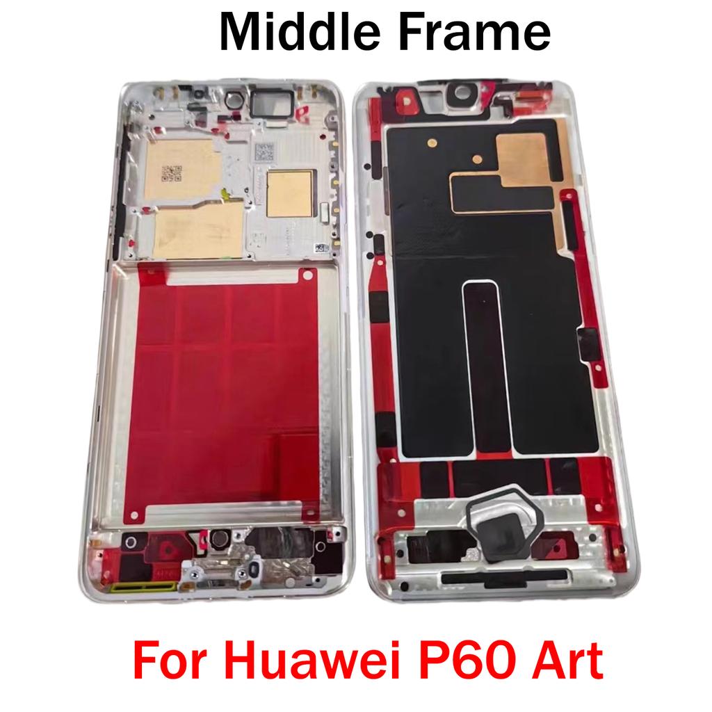 OG For Huawei P20 P30 P40 P50 P50E P60 P70 Pro Plus Ultra Art Middle Frame Housing Front LCD Bezel Cover With Side Button