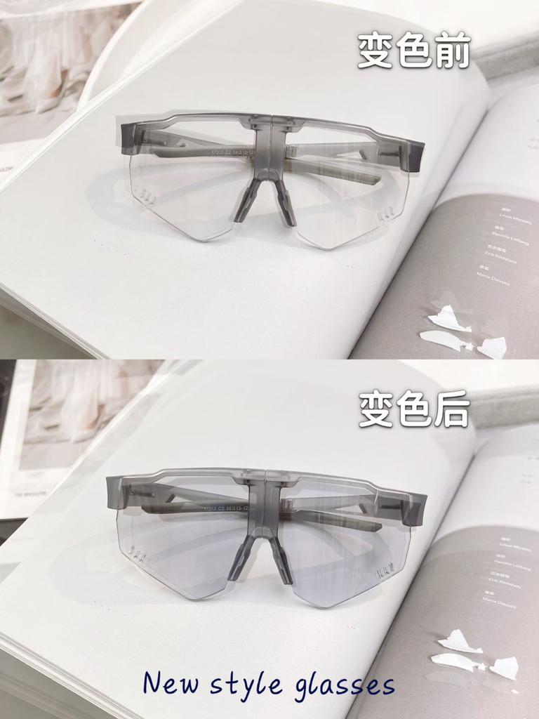 Folding color-changing large frame cycling sunglasses women's high-end sense day and night outdoor sports glasses windproof sunglasses men