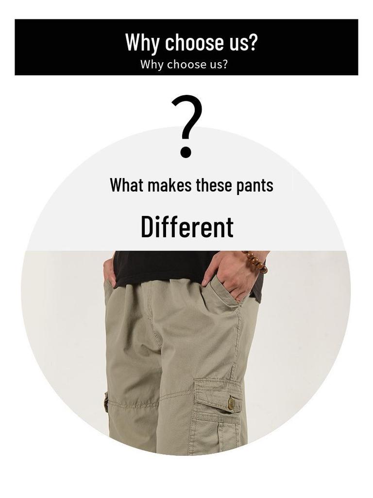 2020 Men's Pure Cotton Straight Leg Casual Pants - Spring/Summer Style, Middle-Aged Plus Size Loose Fit