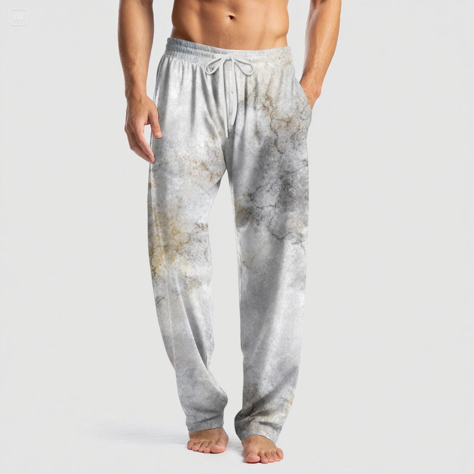 

Мужские вязаные повседневные брюки с карманом и принтом на Хэллоуин, пижамные брюки XL белый