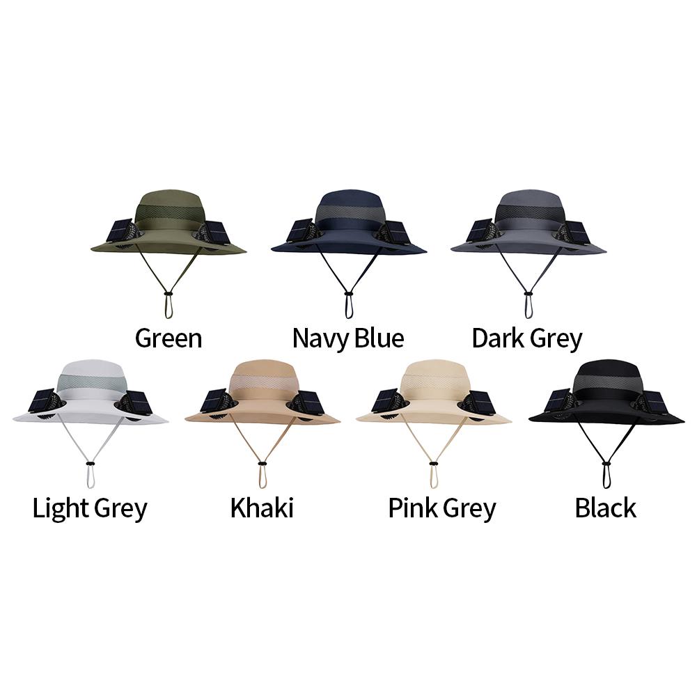 Solar Fan Hat with Solar/Charging Fan Sunshade Fishing Hat Waterproof Large Edge Cooling Hat for Outdoor Riding Hiking Fishing