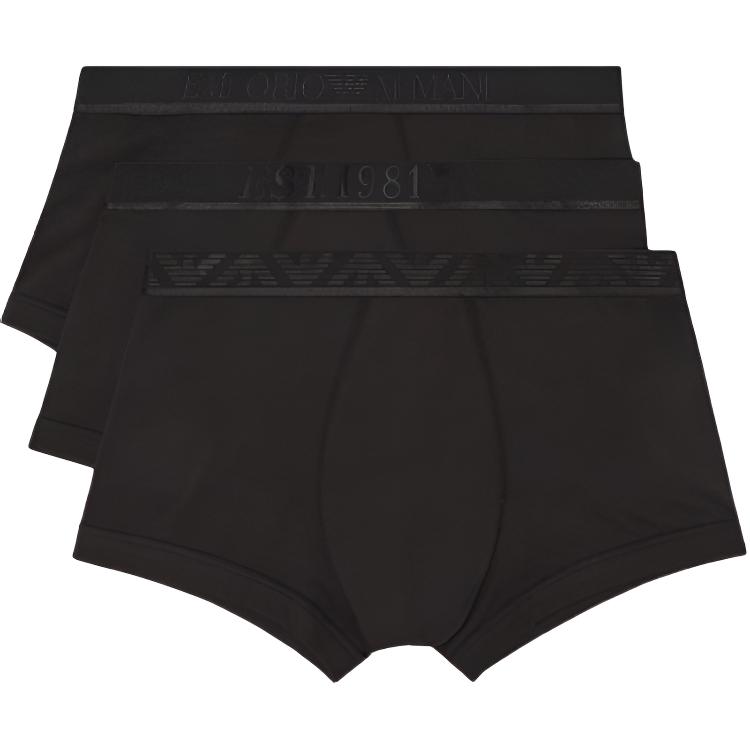 Emporio Armani Solid Color Elastic Boxer Briefs 3-Pack Men underwear EM000259AF10780MC061 M