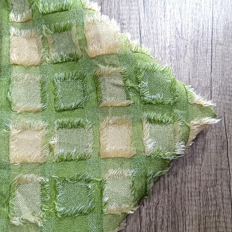 50*150cm Tassels Square Plaid Pattern Yarn-dyed Jacquard Fabric Fashion Dress Texture Fabric DIY Sewing Designer Fabric