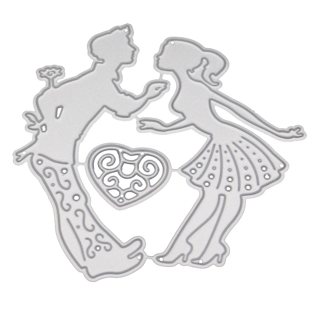Lover's Love Framework Metal Silvery Stencil Embossing Cutting Dies For Diy Scrapbooking Paper Album Cards Making