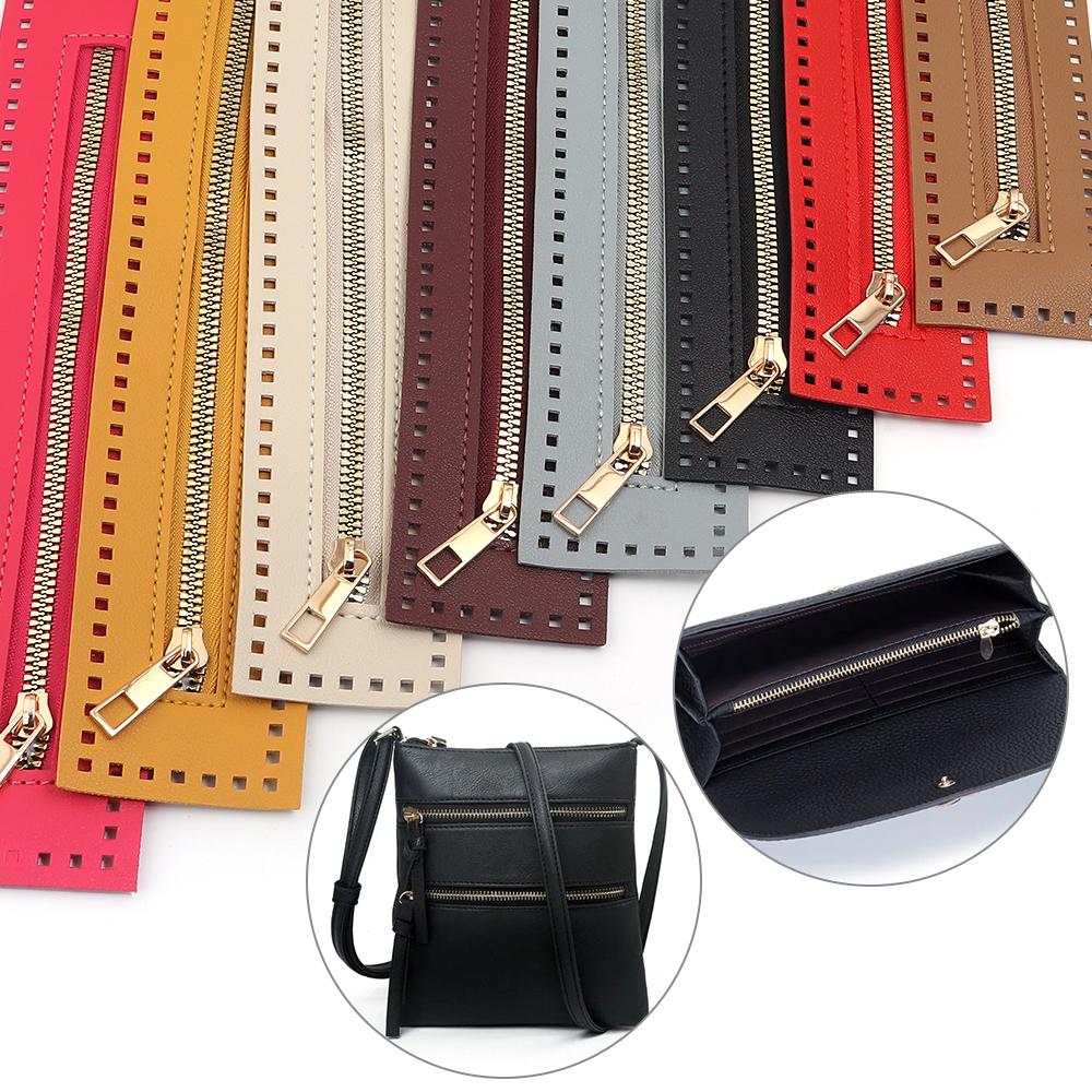 1pc 27cm Long Leather Zipper Practical Soild Zipper For Home Crochet Bags Handbag Hardware Leather Zipper Sewing Accessories