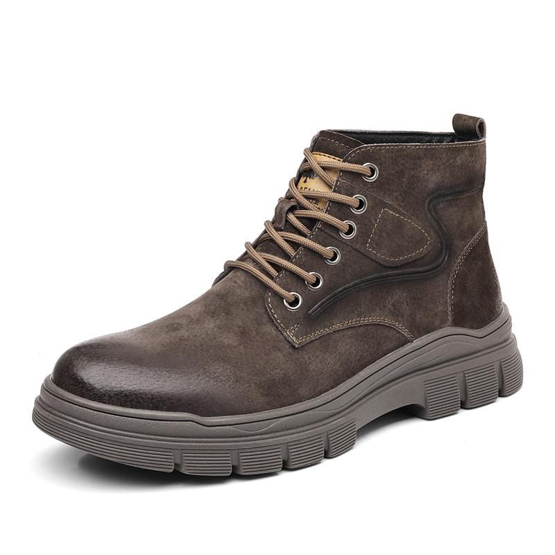 Britse Hoge Casual Sport Retro Werklaarzen voor Mannen Herfst Winter Mode Platform Schoenen Man Nieuwe Designer Leren Laarzen Man
