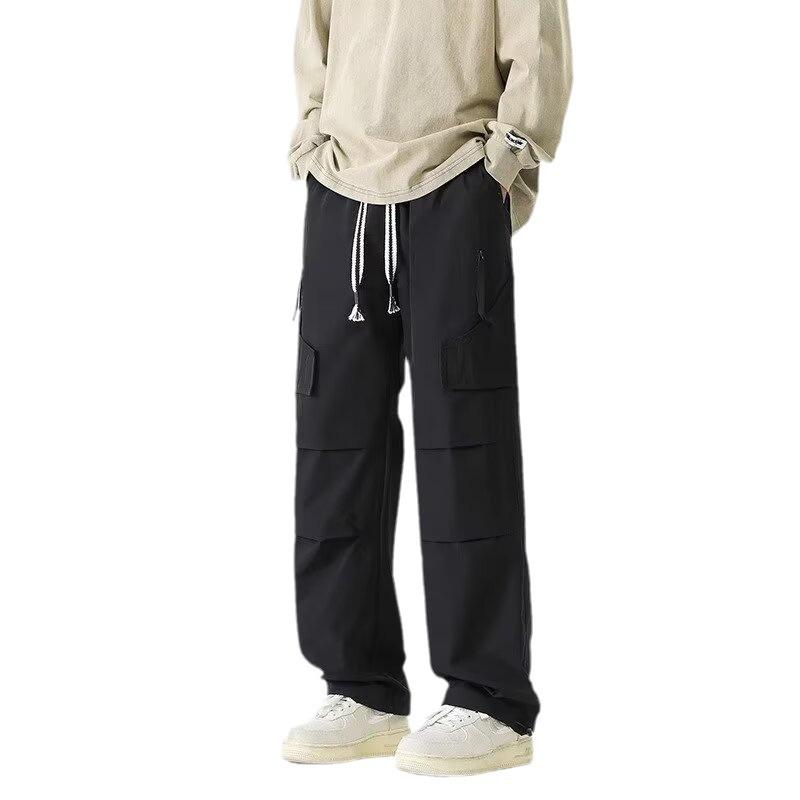 Overalls men's spring and summer new American trendy brand loose large size straight trousers neutral wind outdoor ruffian handsome charging pants