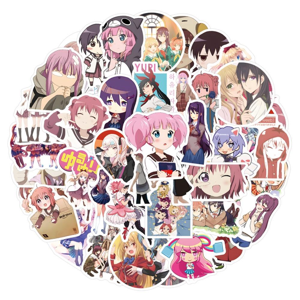 55Pcs Doki Doki Literature Club Graffiti Stickers Luggage Water Cup Stationery Mobile Phone Laptop Decoration Diy Decals