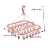 1/2/3/4pcs Clothes Drying Hanger With 32 Clips Multifunctional Household Windproof Socks' Clip Drying Rack Drying Hanger