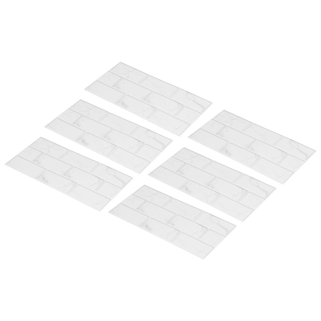 6Pcs Innovative Tiles Sticker Brick Pattern Wall Decal Sticker for Home Living Room Decor