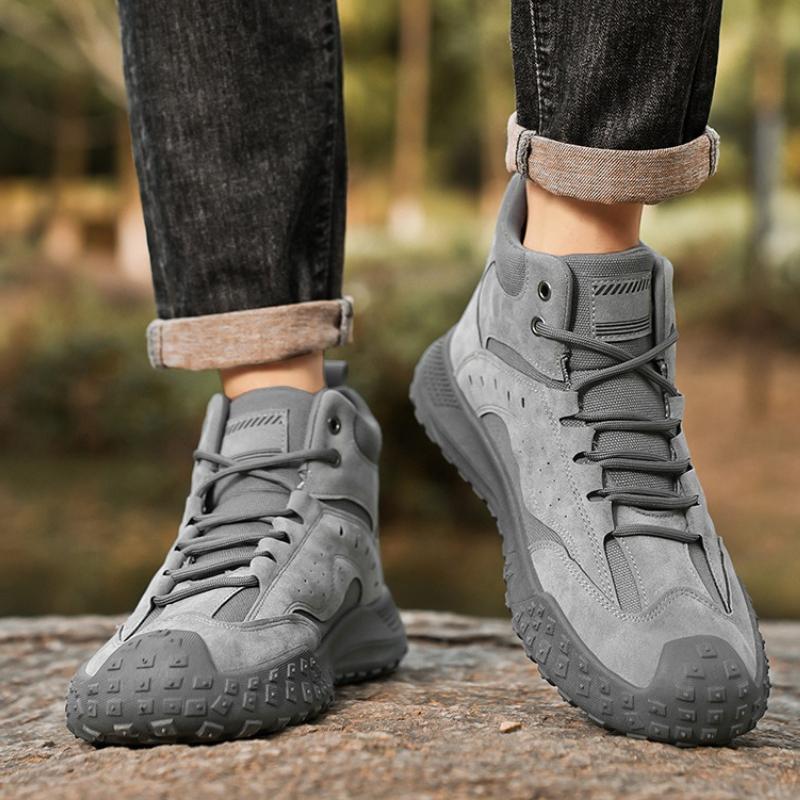 2025 Men's Platform Boots Fashion High Top Casual Sneakers Outdoor Non-slip Wear-resistant Work Boots Comfortable Hiking Shoes