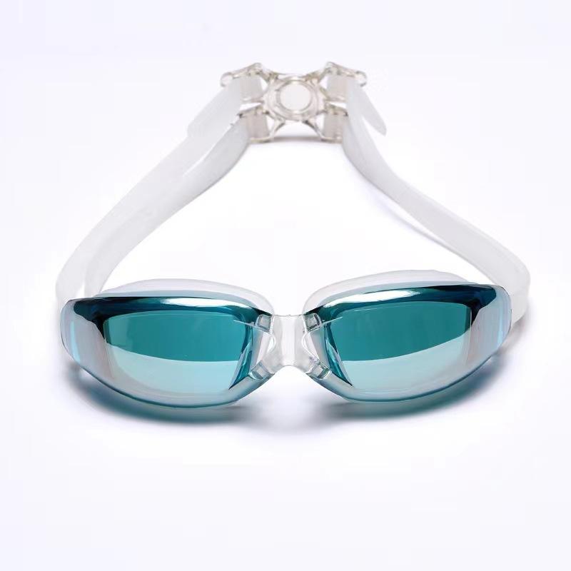 New swimming goggles and swimming equipment  Electroplated prescription swimming goggles for adults, waterproof and anti-fog silicone swim glasses