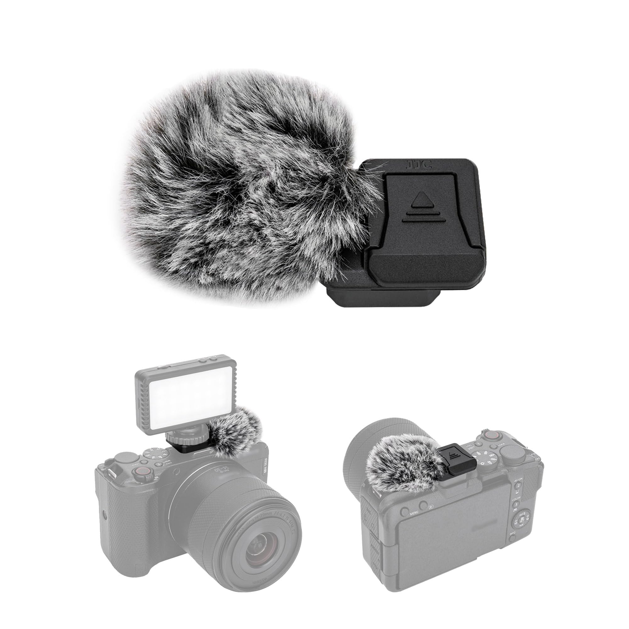 

JJC Cold Shoe Wind Muff for Canon EOS R50 with Hot Shoe Cold Shoe Microphone Wind and Hot Shoe Black V, Cover, Mount, Muff, Cap, чорний