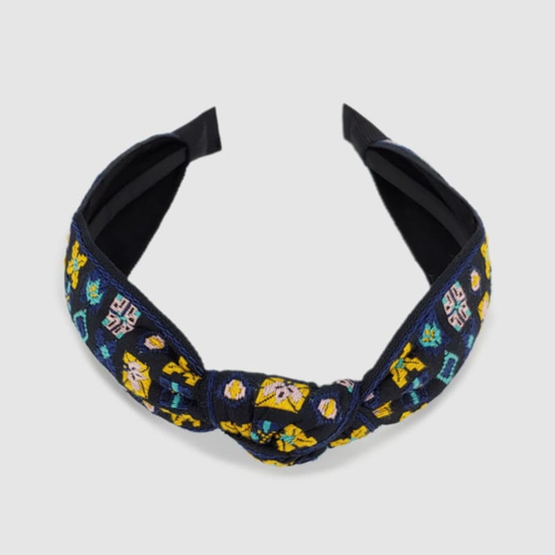 LALA Geometric Diamond Ethnic Hairband - Blue