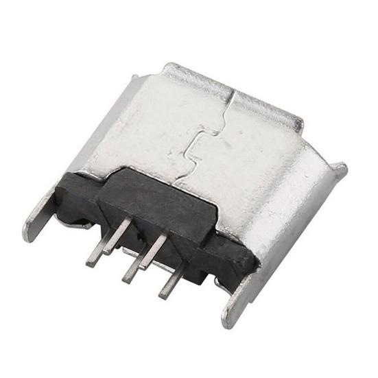 10Pcs Micro USB Type B 180 Degrees DIP 5Pin Female PCB Solder Socket Connector