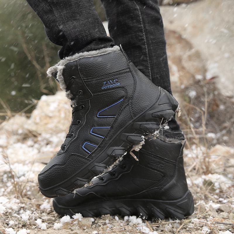 TUINANLE Men's High Quality Winter Snow Boots - Non-Slip Warm Thick Cotton Shoes for Outdoor Hiking Mountain