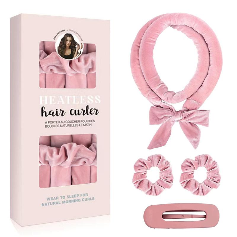 Heatless curling iron hair tie streamer coiler hairdressing big wave sleep gift box set