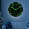 Large Luminous 3D Quiet Wall Clock Glow in The Dark Quartz Battery Powered Home Decor 12-hour Display Night Clock 12*12*1.6inch