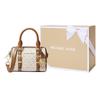 New MICHAEL KORS Bedford Cow Leather Boston Bag Crossbody Handbag Shoulder Bag Mini Women's Vanilla White/Acorn Brown 32F9G06C0B-149
