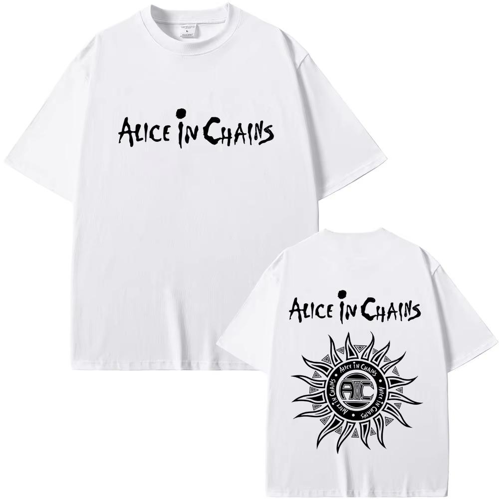 Rock Band Alice in Chains T-shirts Men Women Gothic Punk Cool Streetwear Male Fashion Vintage Oversized Soft Cotton Tshirts Tops