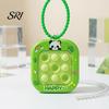 Mini Keychain Pendant Cartoon Cat Panda Design Whack-a-mole Toy Key Chain Pressable Silicone Bubbles with Braided Lanyard Stress Relief