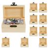 10Pcs Wooden Storage Box DIY Painting Jewelry Storage Boxes with Lid Lock Mini Organizer Boxes for Jewelry Souvenirs Small Items