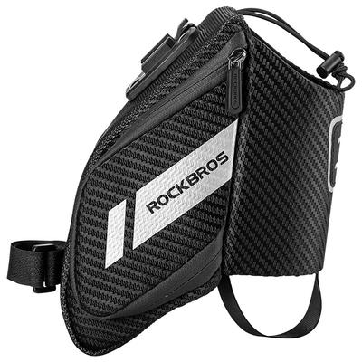 Under-seat Bicycle Bag with Bottle Pocket, 15l, Black