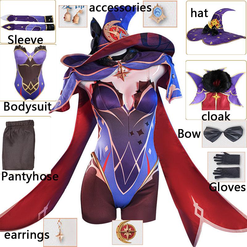 Anime Game Cosplay Mona Costume Girls Women Girls Halloween Carnival Party Sexy Dress Uniform Cosplay Wig Outfit