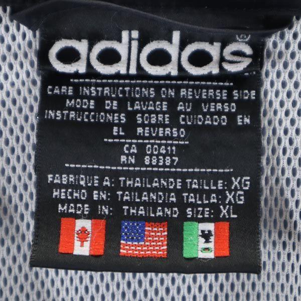 Adidas 90s Old Logo Embroidery Nylon Jacket XL Black Men's Used