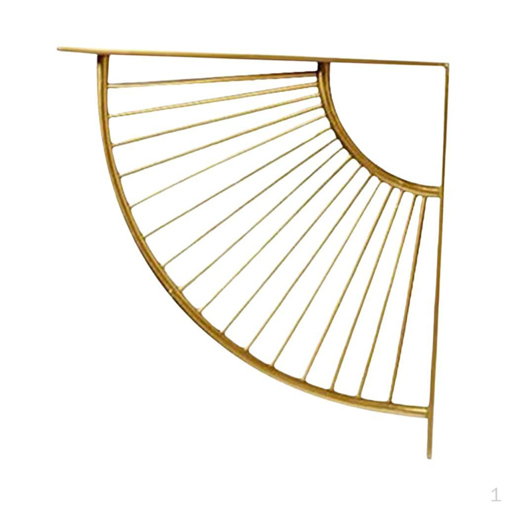

Shelf Bracket Fan Shaped Metal Wall Mount Decorative Holder Matte Finish Space Saving Sturdy золотой