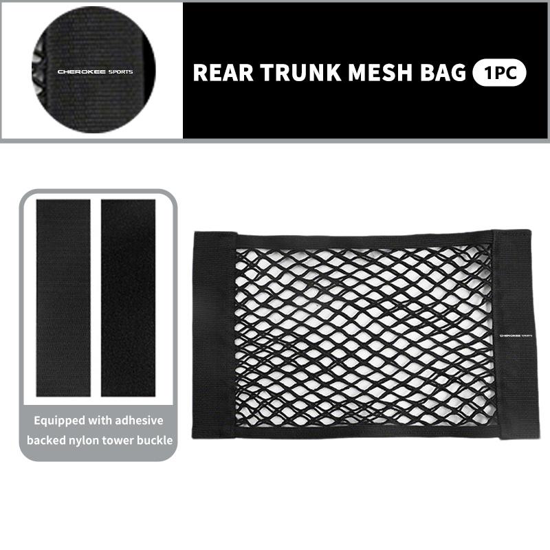 For Jeep Car Trunk Net Pocket Mesh Bag Storage Holder Auto Interior Accessories Grand Cherokee Wrangler JK Gladiator Compass
