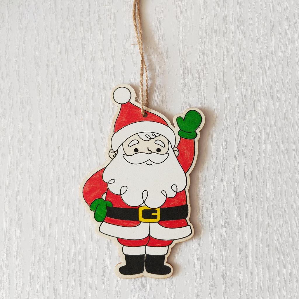 Christmas DIY Cartoon Wooden Easel: Creative Colorful Doodle Board Hanging Decoration