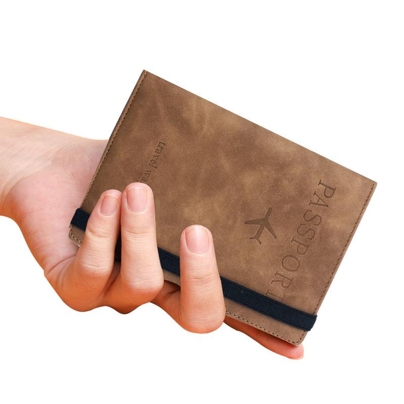 Women Men Rfid Vintage Business Passport Covers Holder Multi-Function Id Bank Card Pu Leather Wallet Case Travel Accessories