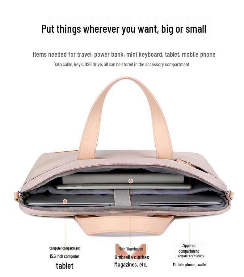 Lightweight 14/15 Inch Macaron Laptop Shoulder Bag with Tablet Sleeve for Girls