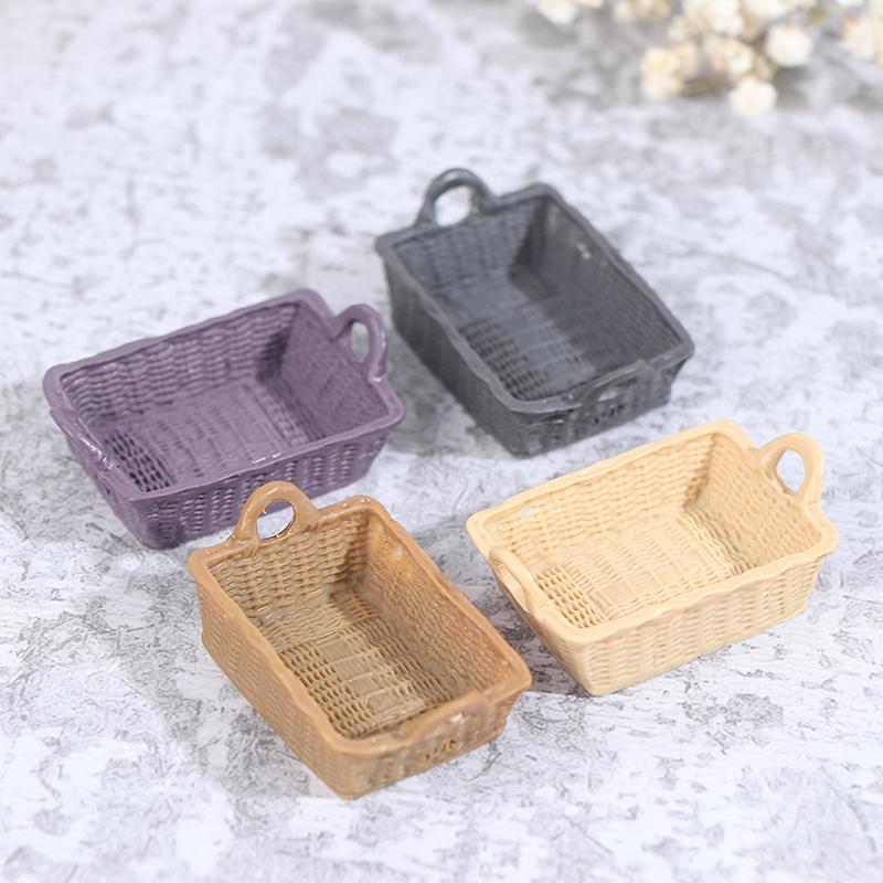 1/12 Dollhouse Miniature Mini Resin Storage Basket Model Accessories Toys
