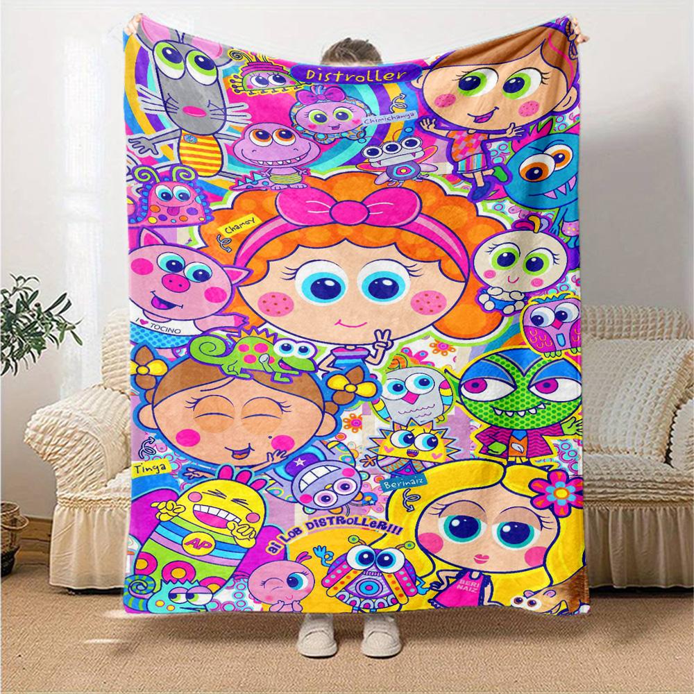 Distroller Print Flannel Blanket High Quality Warm Comfortable Cover for All Seasons Perfect for Gifts Home Decor