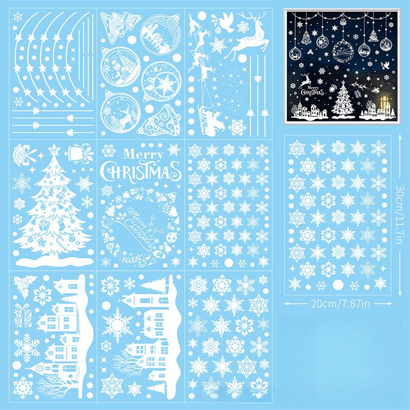 

Новые рождественские украшения Рождественские наклейки на окна наклейки на окна в виде белых снежинок украшение окон наклейки без следов A