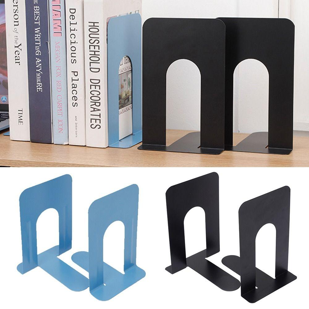 1/2PCS Metal Book Stand L-Shaped Desk Bookshelf Book High Quality Book Stoppers Supports  Office