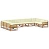 Outdoor Sofa Set with Cushions 10 Pcs Natural and Cream