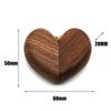 Heart Shaped Ring Storage Box Walnut Wooden Wedding Ring Case Retro Jewelry Display Box