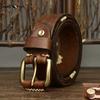 Vintage Genuine Leather Cowhide Belt Men's Genuine Leather Pin Buckle Korean Style Personality Trend Jeans Belt