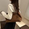 Retro Casual Suede Largecapacity Bag Women's New Fashion Commuter Shoulder Bag Portable Tote Bag