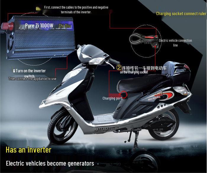 Inverter 2000W Pure Sine Wave 12V to 220V Car & Solar Power Converter