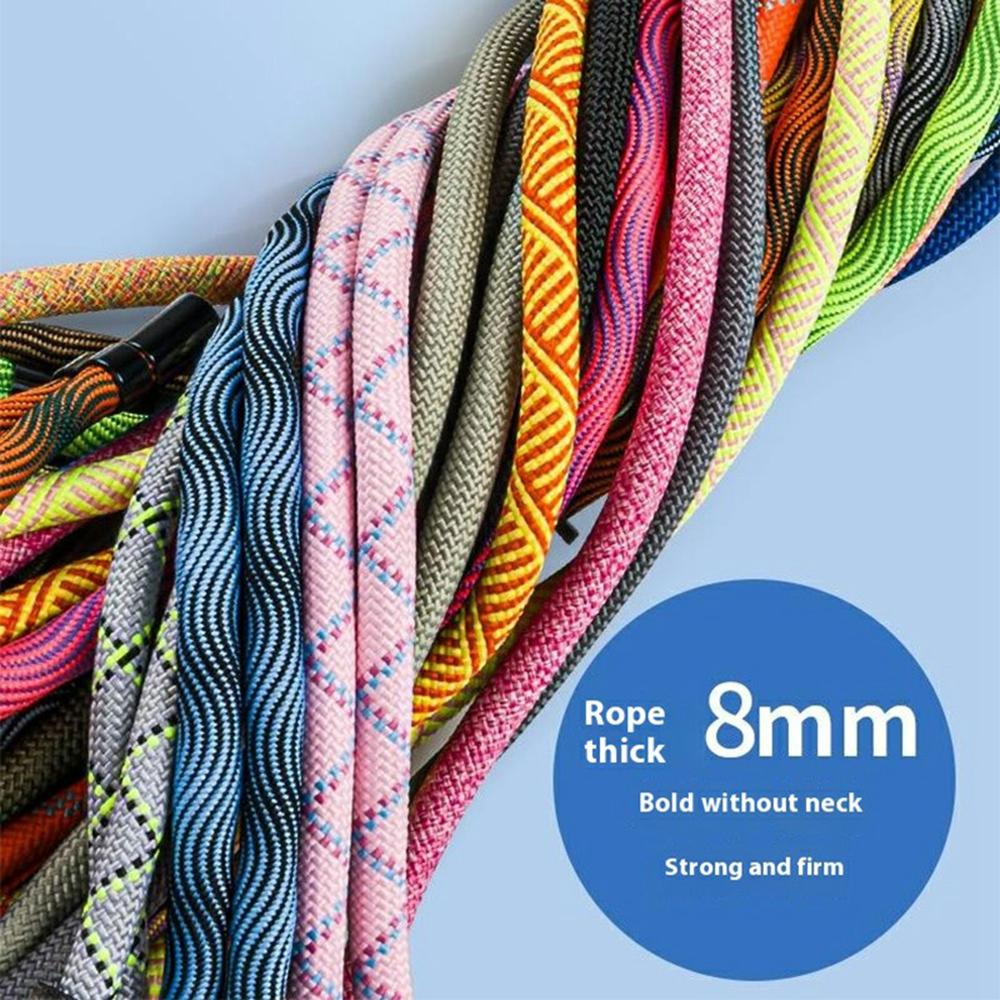 8mm Adjustable Nylon Phone Lanyard with Dual Direction Clips,Zinc Alloy Buckle Crossbody Neck Strap