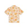 MLB Los Angeles Dodgers Floral Print Loose Fit Woven Short Sleeve Shirt Unisex shirts Orange 3AWS00423-07WHS
