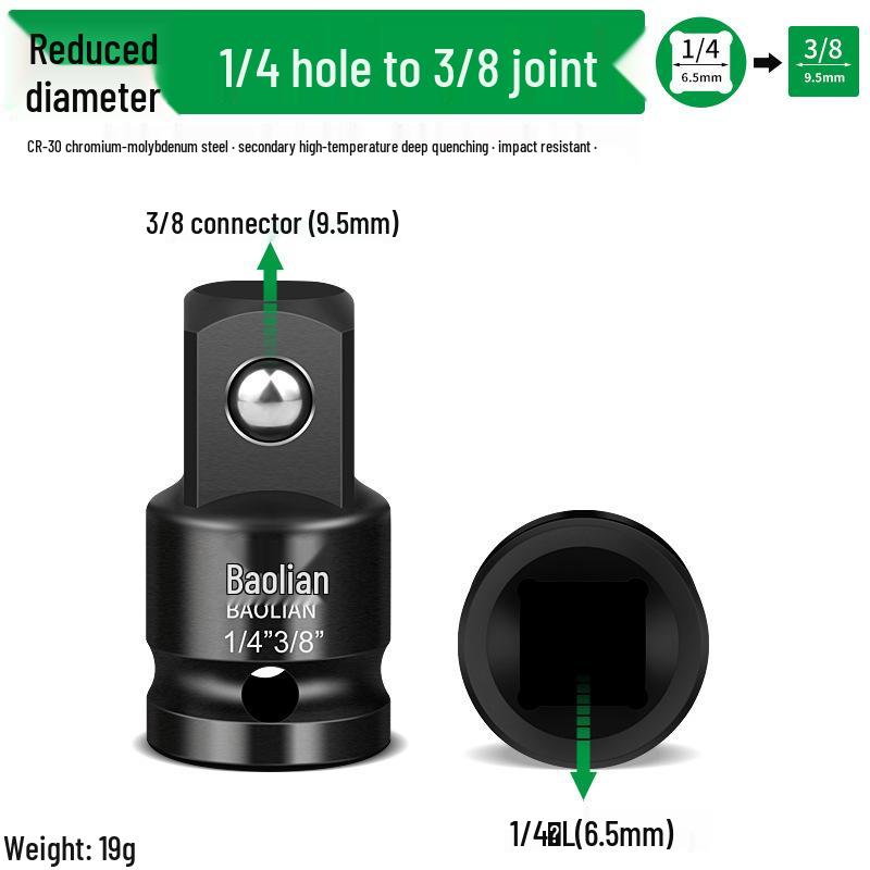 Heavy Duty Chrome Moly Steel Socket Adapter for 1/2 to 3/4-inch or 1-inch Ratchet Wrenches