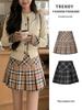 2026 Spring Retro Plaid A-Line Pleated Mini Skirt