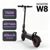 iScooter W8 Electric Scooter 9.3'' Tire,750W Motor,48V/14AH Battery,40km/h Speed,45km Max Range,APP Control Electric Kick Scooters